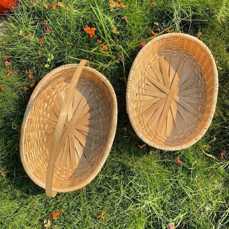 12 inch Handle Bamboo Baskets