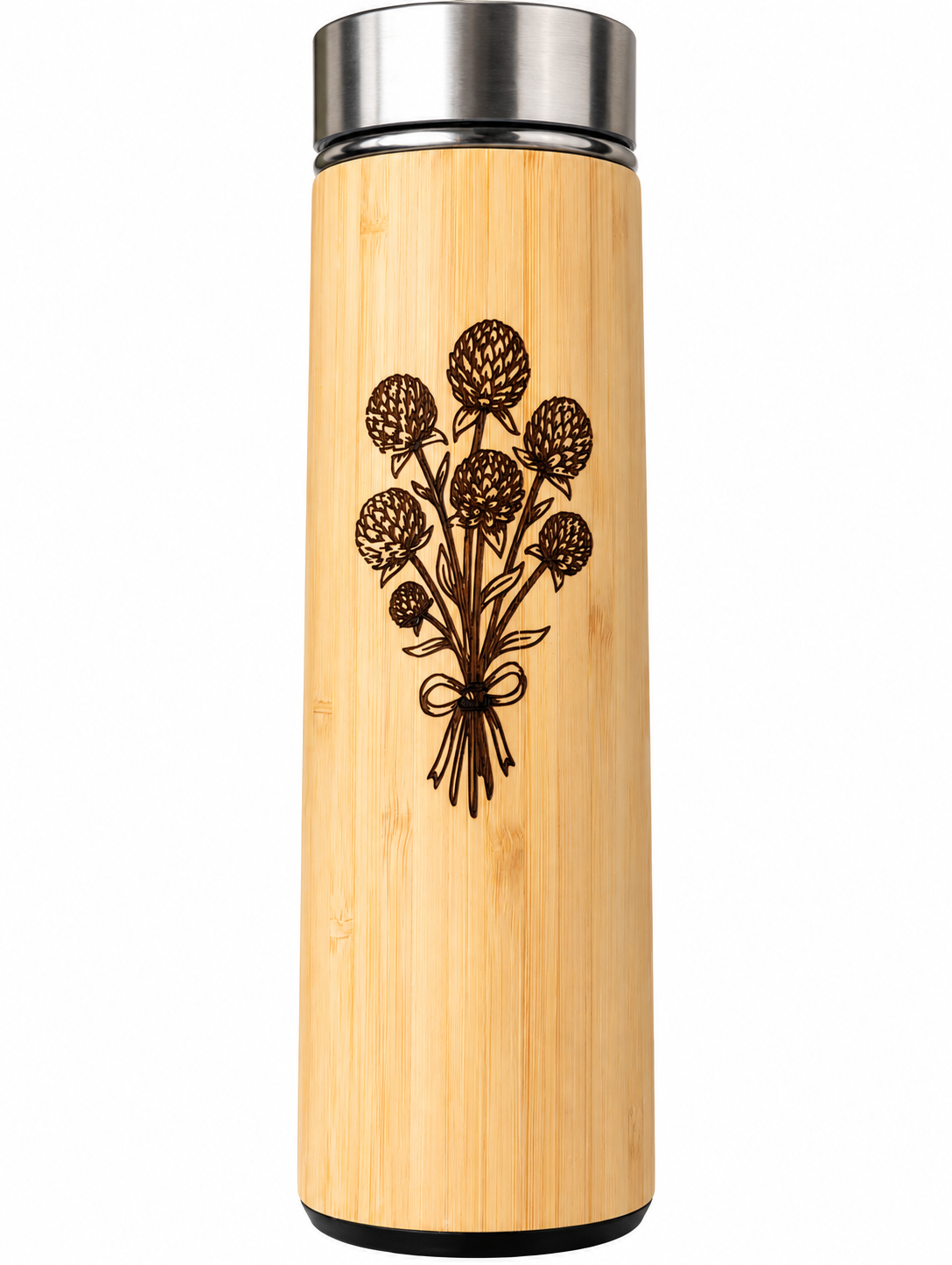 🌿 Bamboo Nature Insulated Water Bottle – ( With Your Design )